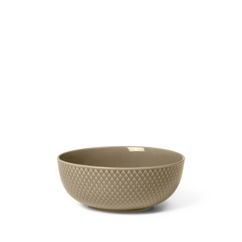 Lyngby Porcelæn - Rhombe Earth skål 15,5 cm clay