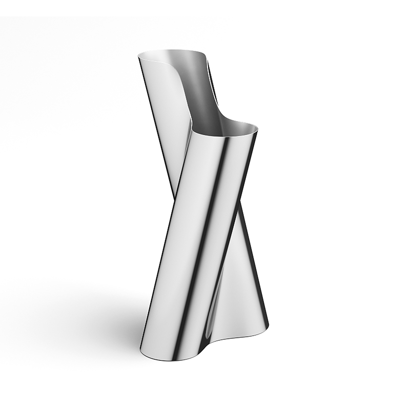 Georg Jensen - Lituus Gulvvase Stål H49.8 cm