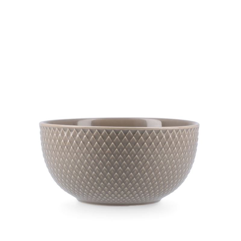 Lyngby Porcelæn – Rhombe Earth Skål 13 cm Clay