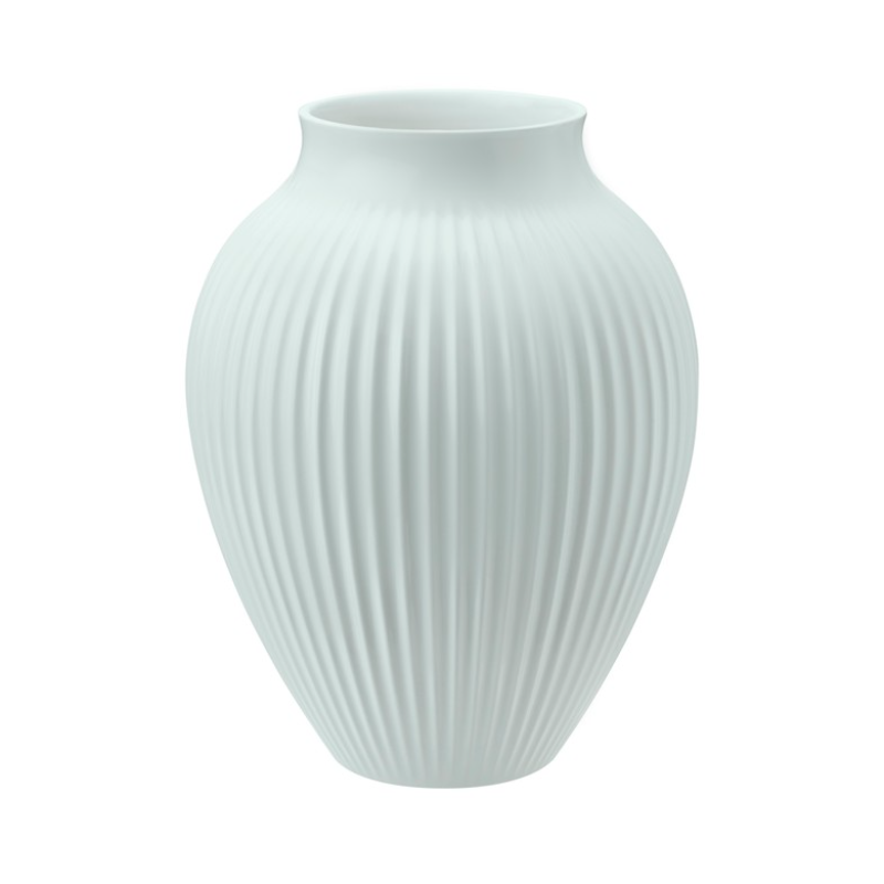 Knabstrup Keramik - Ripple Vase Mat Lyseblå H20 cm