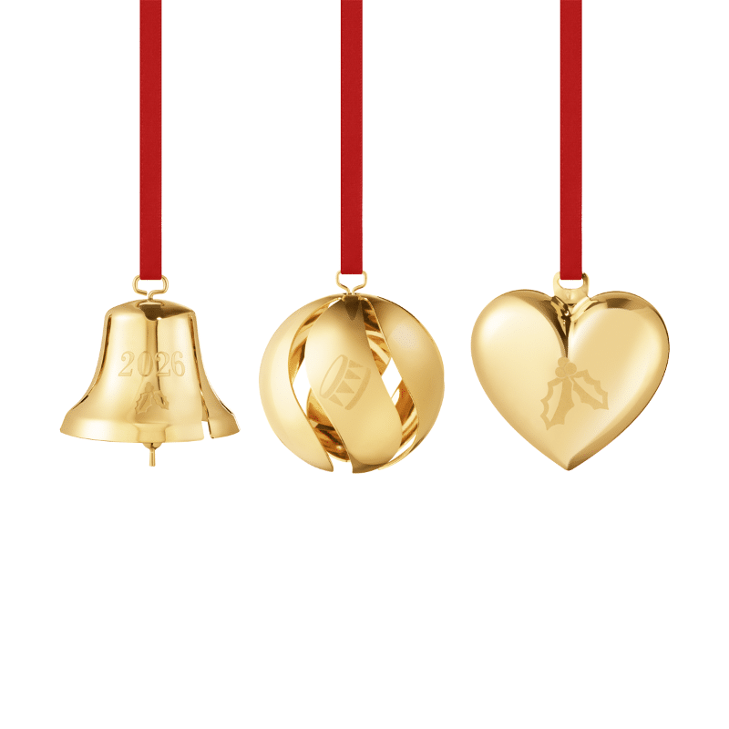 Georg Jensen - Jul 2026 Ornamentsæt 3 stk. Forgyldt